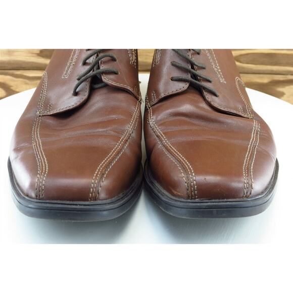 Clarks Shoes Sz 9.5 M Brown Derby Oxfords Leather‎ Men 14885 - Picture 2 of 9